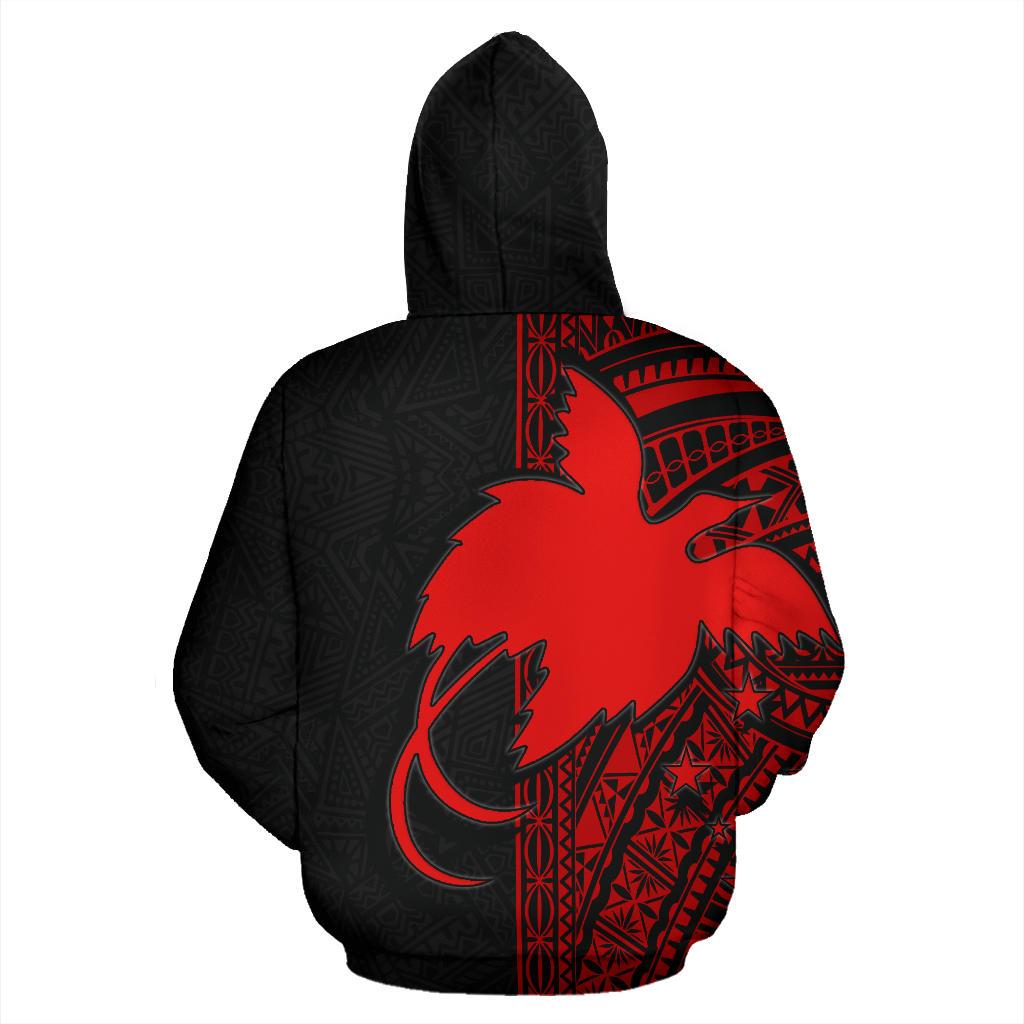 Papua New Guinea Polynesian All Over Zip up Hoodie Red Line - Polynesian Pride
