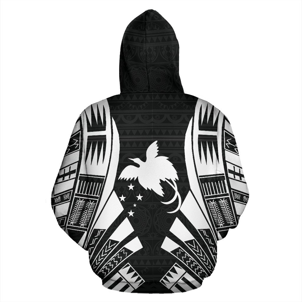 Papua New Guinea Polynesian ll Over Hoodie White Tattoo - Polynesian Pride
