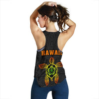 Hula Girl And Turtle Hibiscus Women's Racerback Tank - Polynesian Pride