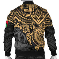 Vanuatu Polynesian Bomber Jacket (Men) - Gold Turtle - Polynesian Pride
