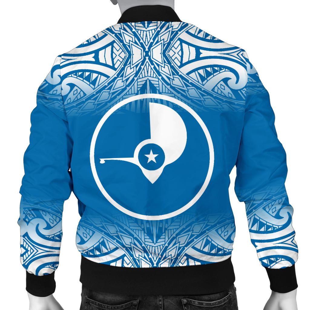 Yap Men's Bomber Jacket - Fog Blue Style - Polynesian Pride