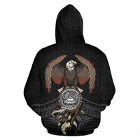American Samoa Polynesian Hoodie Eagle nd Dream Catcher - Polynesian Pride
