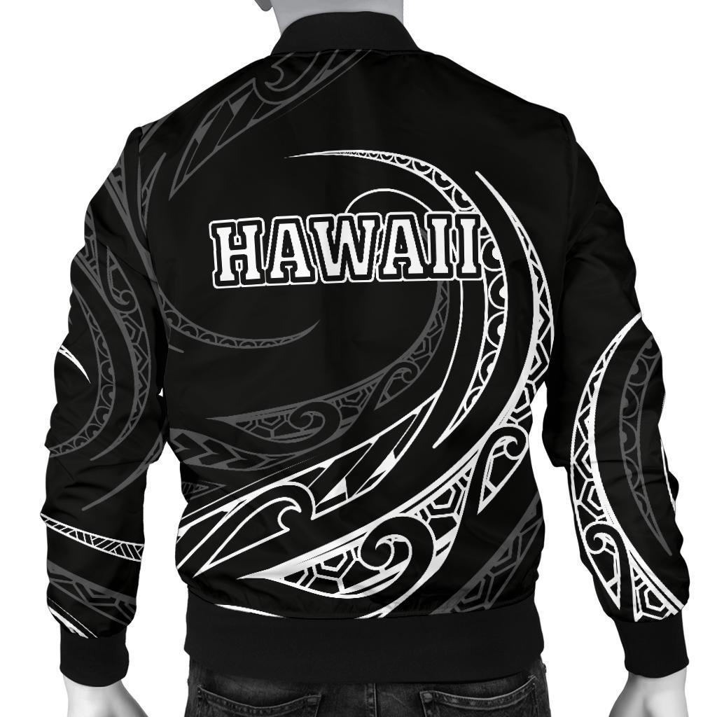 Hawaii Coat Of Arms Polynesian Men's Bomber Jacket - White - Frida Style - Polynesian Pride