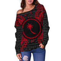Chuuk Polynesian Shoulder Sweater Map Red - Polynesian Pride