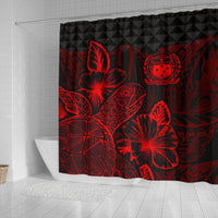 Samoa Shower Curtain Turtle Hibiscus Red - Polynesian Pride