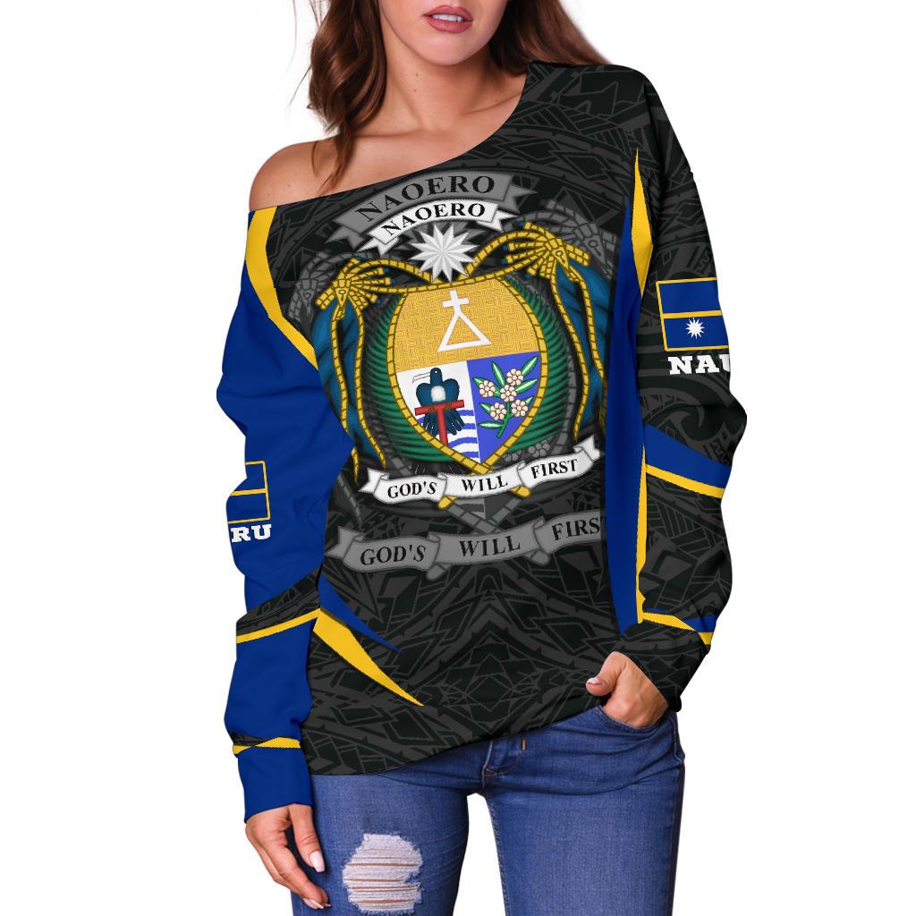 Nauru Polynesian Off Shoulder Sweater (Women) - Nauru Spirit (Original) - Polynesian Pride