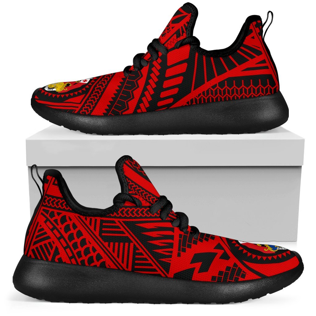 Tonga Polynesian Tattoo Mesh Knit Sneakers - Polynesian Pride