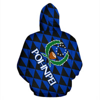 Pohnpei Polynesian All Over Hoodie Pohnpei Flag - Polynesian Pride