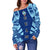 Guam Women's Off Shoulder Sweater - Polynesian Tattoo Flag - Polynesian Pride