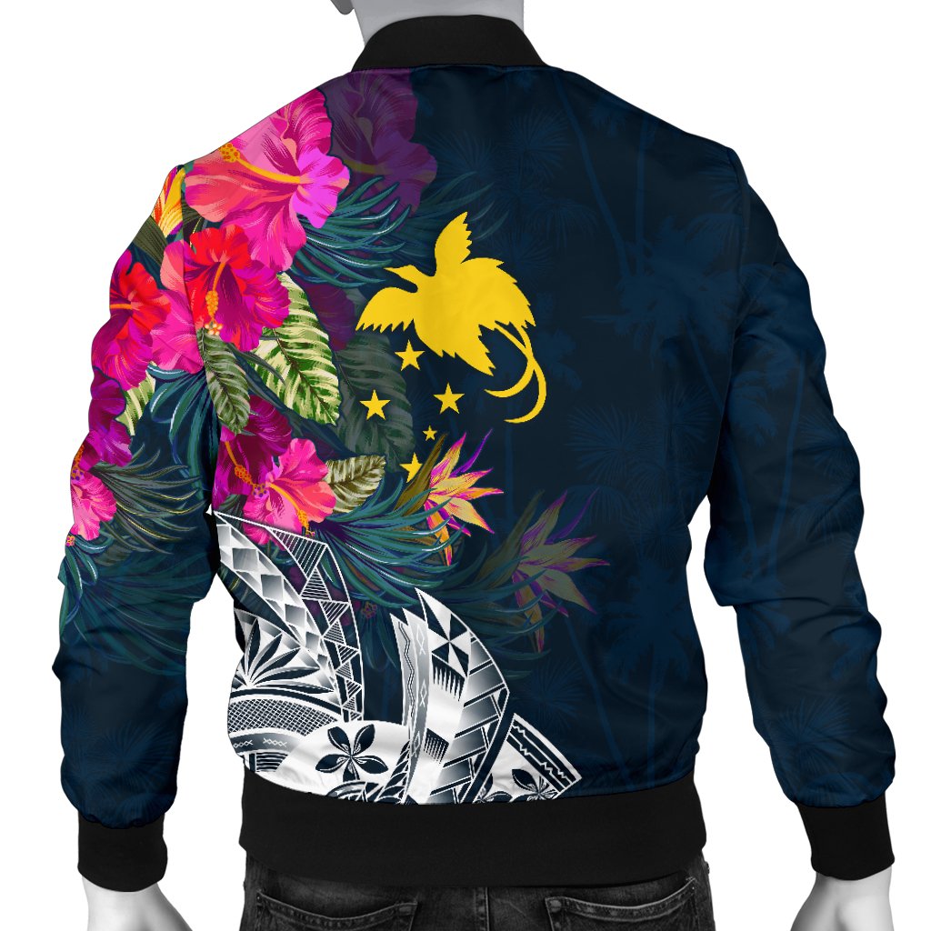 Papua New Guinea Men's Bomber Jacket - Summer Vibes - Polynesian Pride