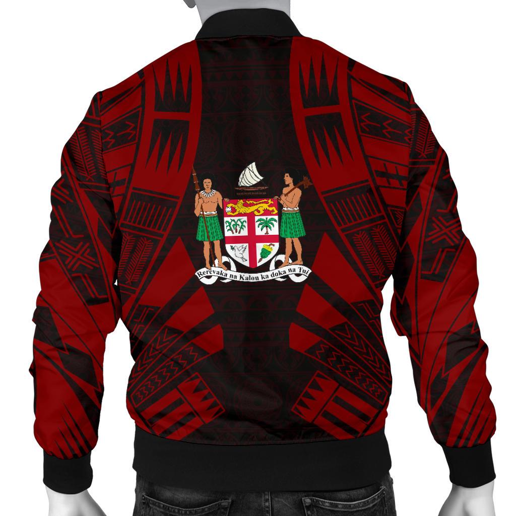 Fiji Men Bomber Jackets - Polynesian Tattoo Red - Polynesian Pride