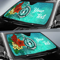 Northern Mariana Islands Auto Sun Shade - Tropical Flowers Style - Polynesian Pride