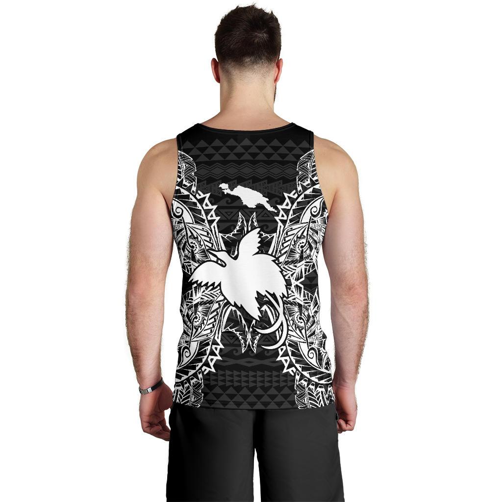 Papua New Guinea Polynesian Men Tank Top Map Black - Polynesian Pride