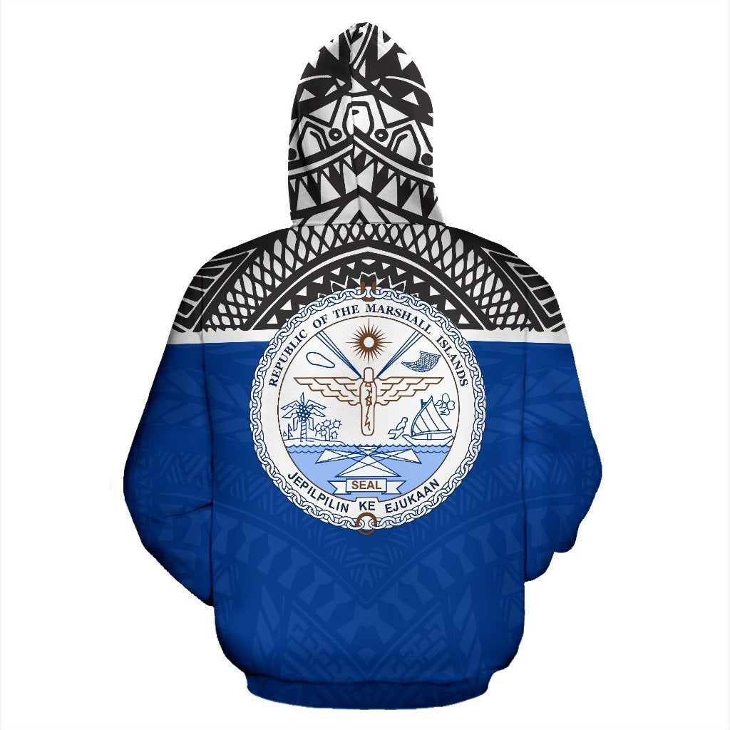 Marshall Islands All Over Zip up Hoodie Polynesian Hoodie Style - Polynesian Pride