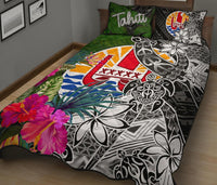 Tahiti Quilt Bed Set - Turtle Plumeria Banana Leaf - Polynesian Pride
