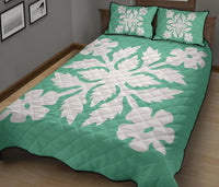 Hawaiian Quilt Bed Set Royal Pattern - Seafoarm - B2 Style - Polynesian Pride