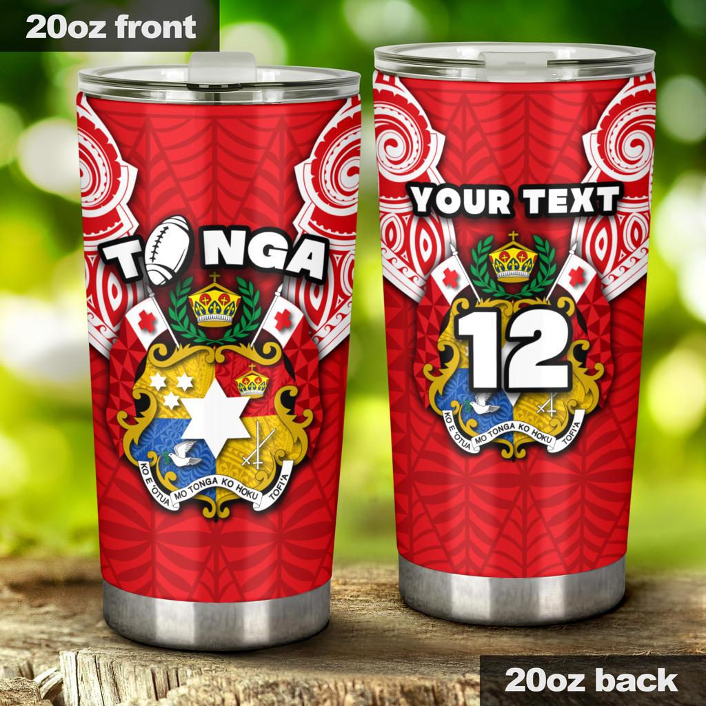 Tonga Rugby Tumbler Royal Style Tumbler 20oz Large Red - Polynesian Pride