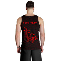 Hawaii Kakau Polynesian Hammerhead Shark Personalized Men's Tank Top - Red - Polynesian Pride
