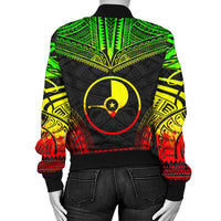 Yap Polynesian Chief Women'S Bomber Jacket - Reggae Version - Polynesian Pride
