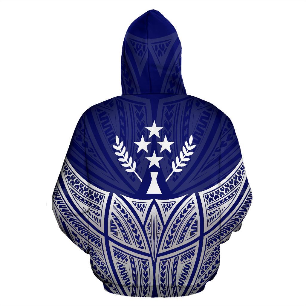Kosrae Polynesian Custom Hoodie Blue Pride Map nd Seal - Polynesian Pride