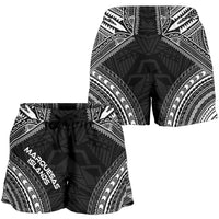 Marquesas Islands Women's Shorts - Polynesian Chief Black Version - Polynesian Pride