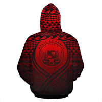Hawaii All Over Zip up Hoodie Lift up Red - Polynesian Pride