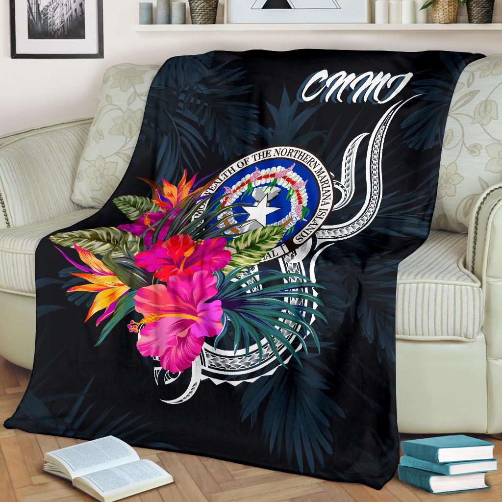 Northern Mariana Islands Polynesian Premium Blanket - Tropical Flower - Polynesian Pride