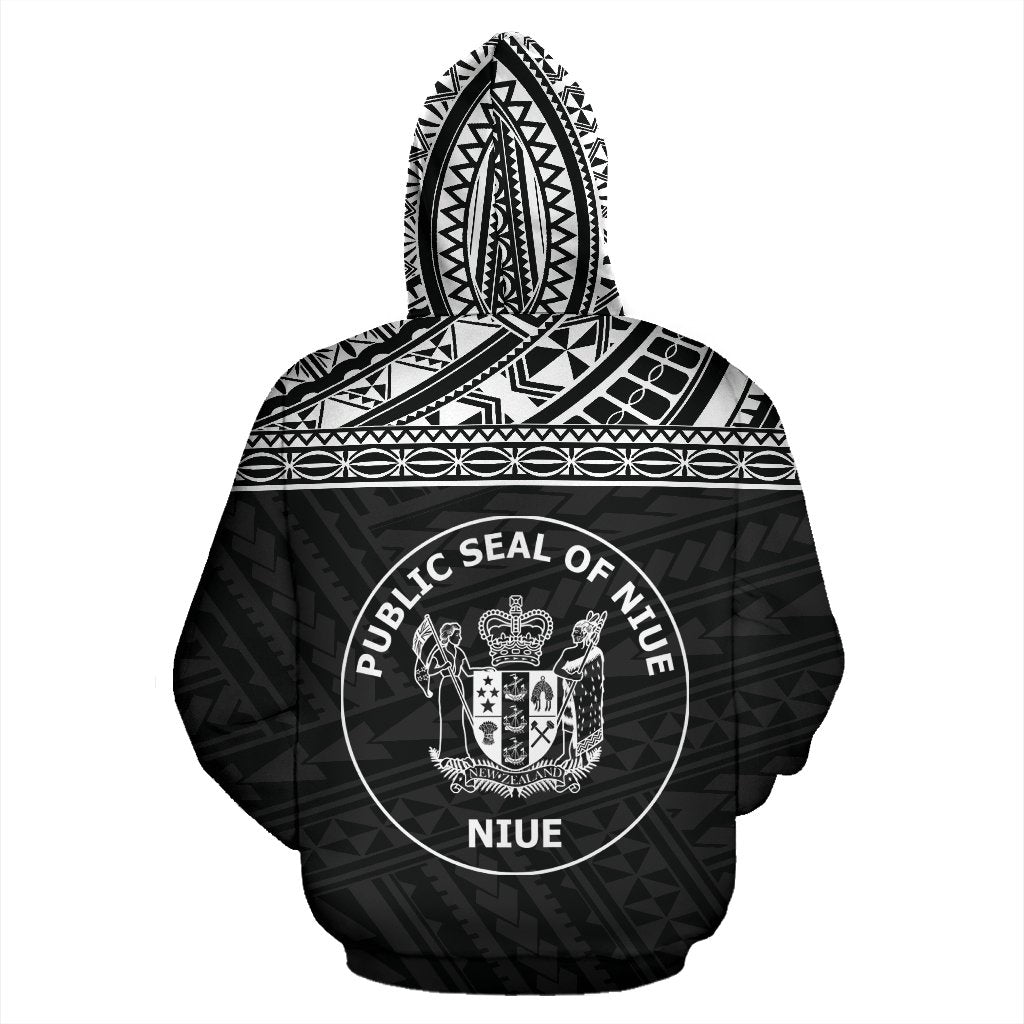 Niue Polynesian Custom Zip up Hoodie Horizontal Black - Polynesian Pride