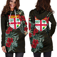 Fiji Hoodie Dress - Fiji Flag Hibiscus - Polynesian Pride