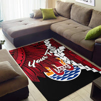Tahiti Polynesian Custom Personalised Are Rug - Tribal Wave Tattoo Flag Style - Polynesian Pride