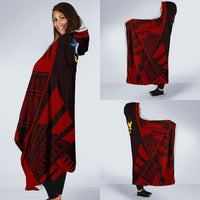 Cook Islands Hooded Blanket - Polynesian Tattoo Red - Polynesian Pride