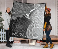 Samoa Premium Quilt - Samoa Seal Wave Style (Black) - Polynesian Pride