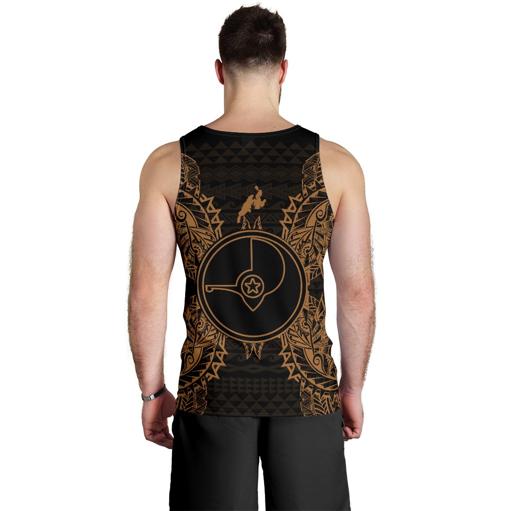 Yap Polynesian Men Tank Top Map Gold - Polynesian Pride