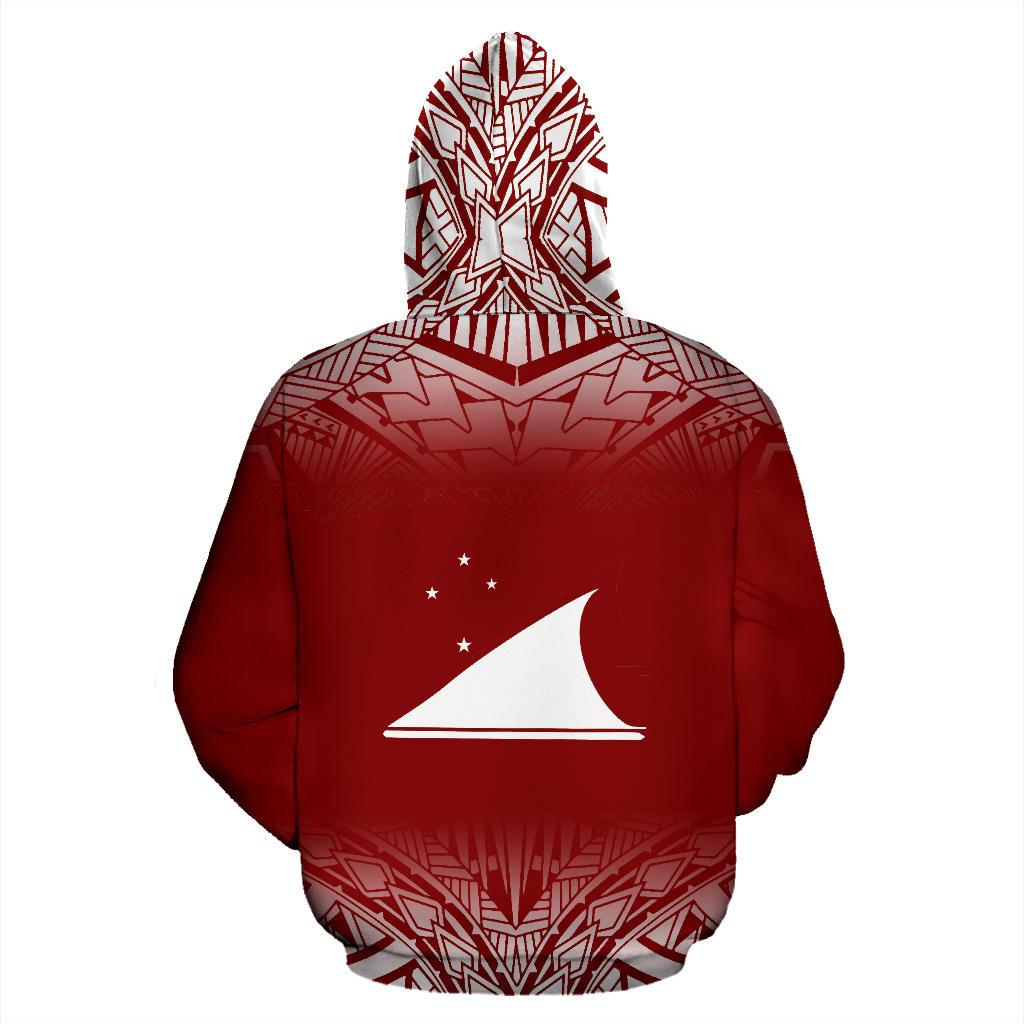 Tokelau Custom All Over Hoodie Fog Red - Polynesian Pride