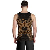 Samoa Polynesian Men Tank Top Map Gold - Polynesian Pride