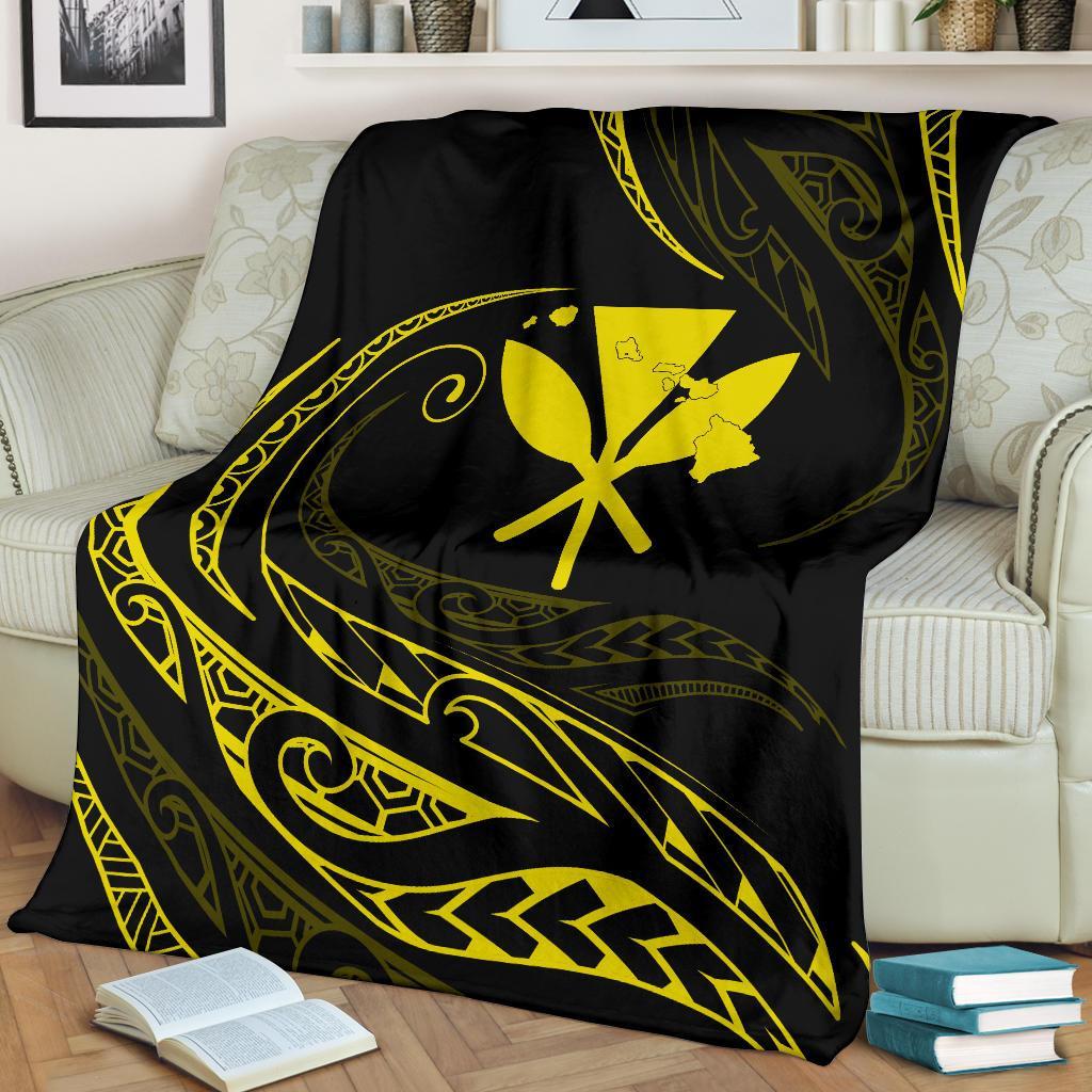 Kanaka Premium Blanket - Yellow - Frida Style - Polynesian Pride