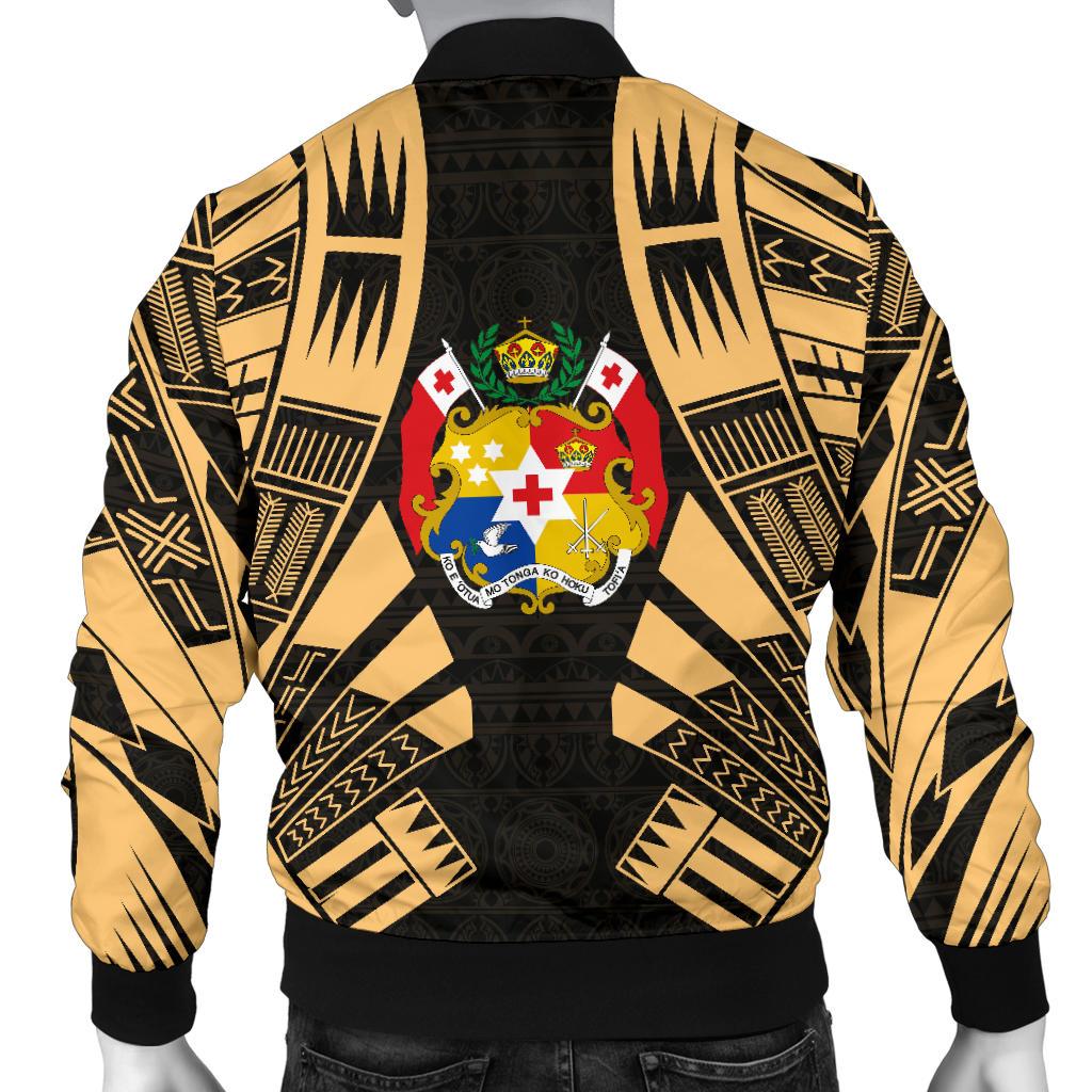 Tonga Men Bomber Jackets - Polynesian Tattoo Gold - Polynesian Pride