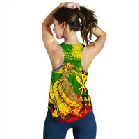 Hawaii Reggae Kanaka Maoli Warrior Spearhead Women's Racerback Tank - Polynesian Pride