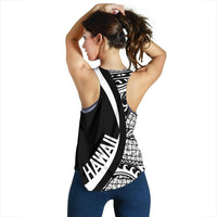 Kanaka Hawaii Map White Polynesian Women's Racerback Tank - Polynesian Pride