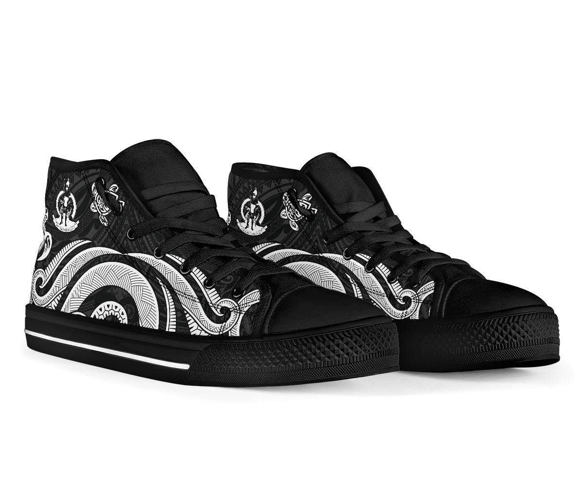 Vanuatu High Top Canvas Shoes - White Tentacle Turtle - Polynesian Pride