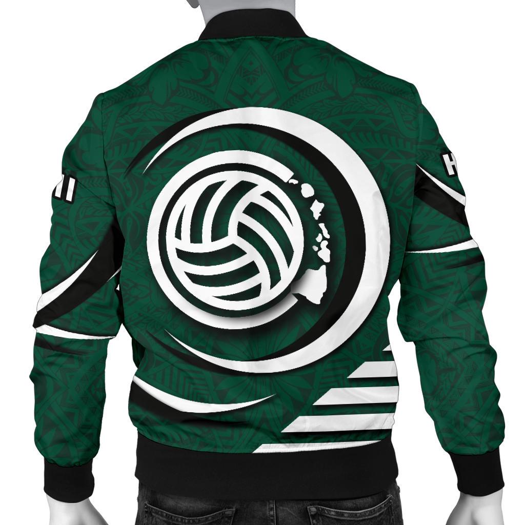 Polynesian Hawaii Men's Bomber Jacket - Volleyball Hawaii Map - Polynesian Pride