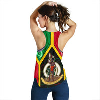 Vanuatu Polynesian Women's Racerback Tank - Vanuatu Flag and Coat Of Arms - Polynesian Pride