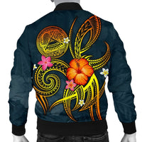 American Samoa Polynesian Personalised Men's Bomber Jacket - Legend of American Samoa (Blue) - Polynesian Pride