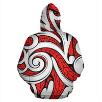 Hawaii Hoodie Polynesian Maori Ethnic Ornament Red Pullover - Polynesian Pride