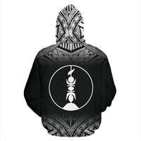 New Caledonia All Over Custom Zip up Hoodie Black Fog Style - Polynesian Pride