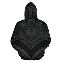 Hawaii Polynesian Zip up Hoodie Tribal New Warrior Style Gray Color - Polynesian Pride