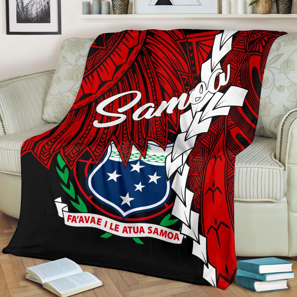 Samoa Polynesian Premium Blanket - Tribal Wave Tattoo Flag Tattoo - Polynesian Pride
