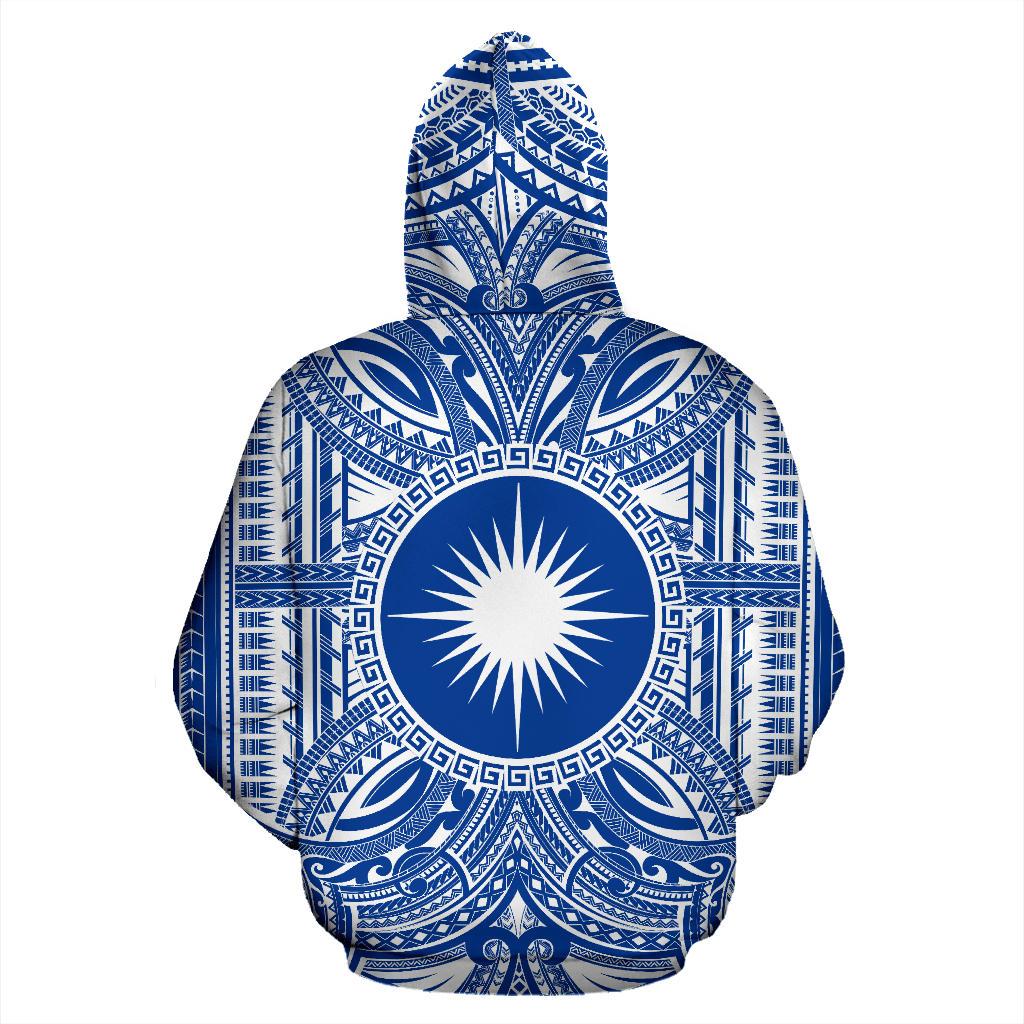 Marshall Islands ll Over Hoodie Marshall Islands Coat of rms Polynesian Flag Color - Polynesian Pride