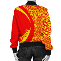 Kanaka Mauna Kea Polynesian Women's Bomber Jacket - Circle Style - Polynesian Pride