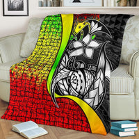 Samoa Polynesian Premium Blanket Reggae - Turtle With Hook - Polynesian Pride